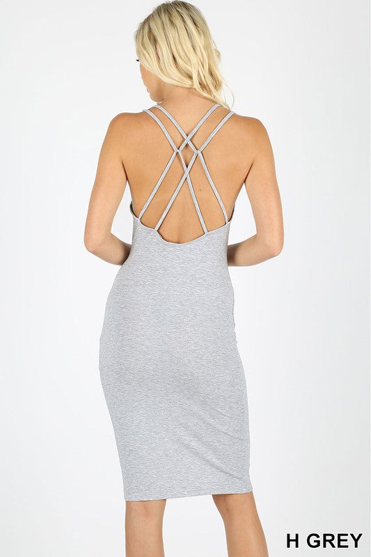 Double Web Strap Sleeveless Dress