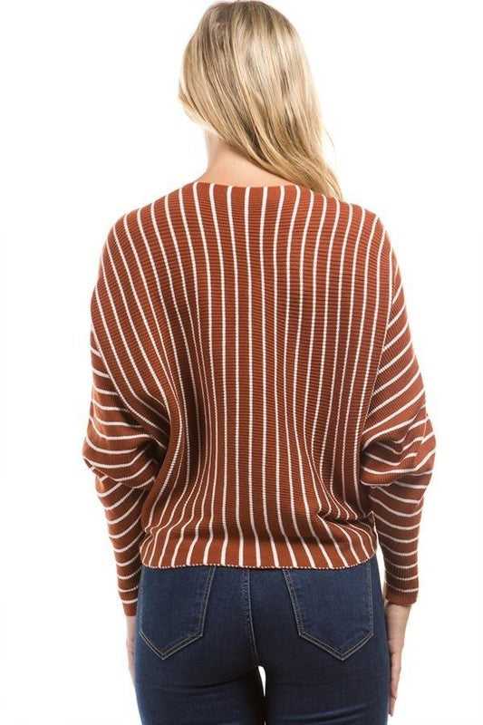 Clay Sweater with White Stripes