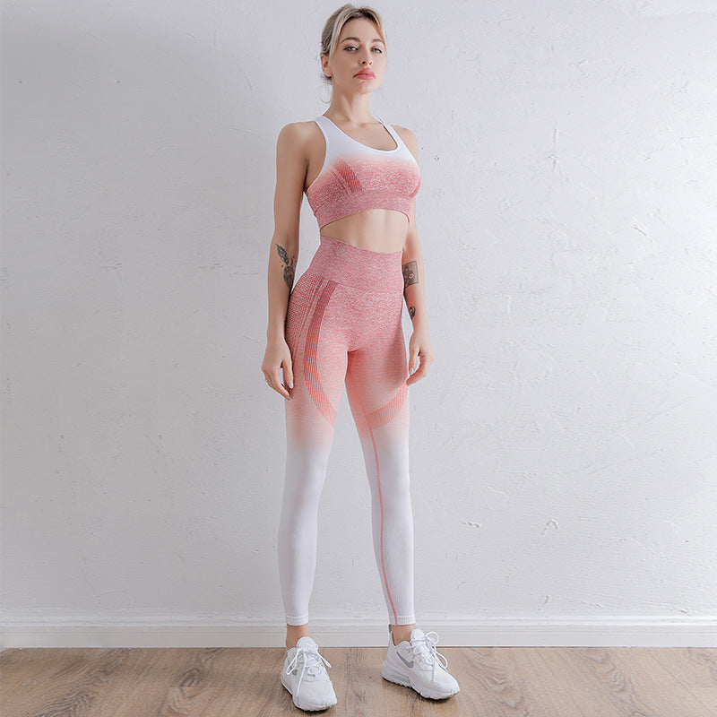 Sexy Hollow Sports Bra And Padding Set For Women Sweat Proof And Solid  Color Seamless Workout Leggings With Beautiful Back From Fourforme, $48.01