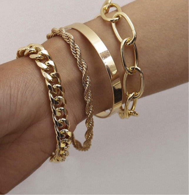 Gold Plated Bracelet Set