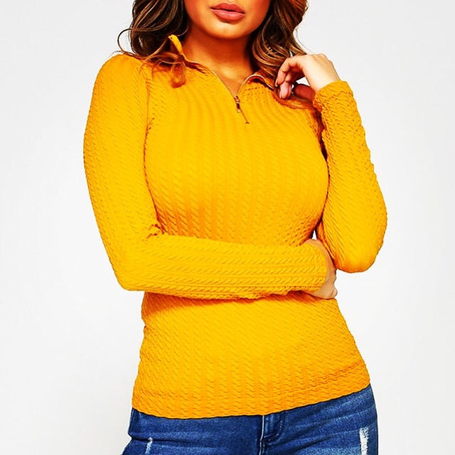 Mustard Funnel Neck Sweater
